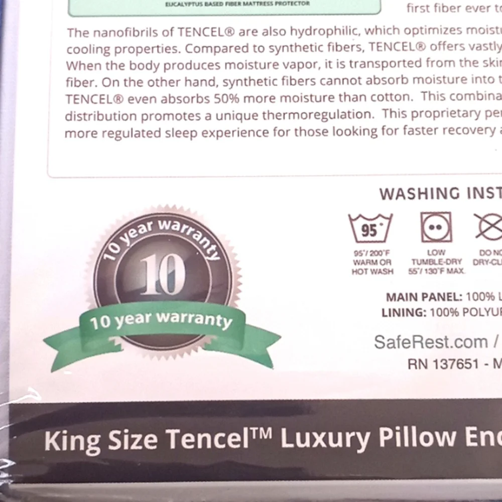 Perlux King Sized Luxury Pillow Encasement Covers